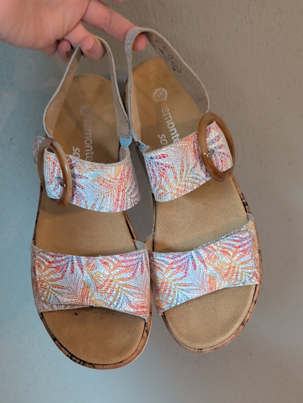 Remonte Women's Multicolor Patterned Sandals with Buckle 41